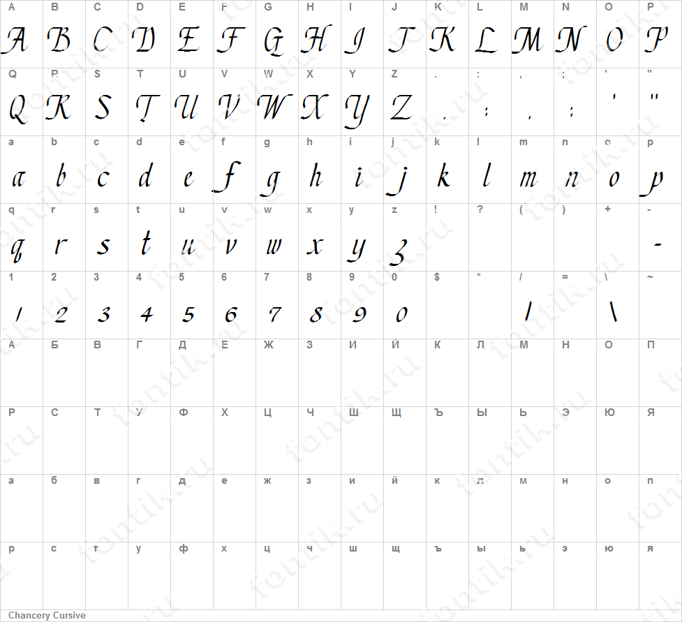 Chancery Cursive | Fontik
